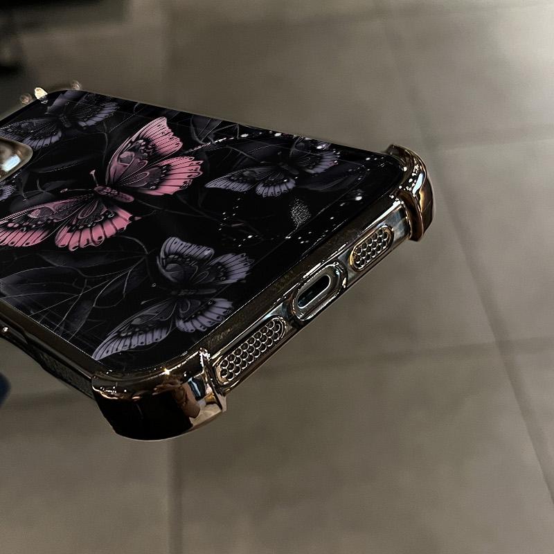 Butterfly Pattern Four-corner drop-proof TPU phone case for iPhone17 16 15 14 Pro Max 13 12 11 XR XS Plus shockproof full camera protection durable slim silicone case mobile phone case