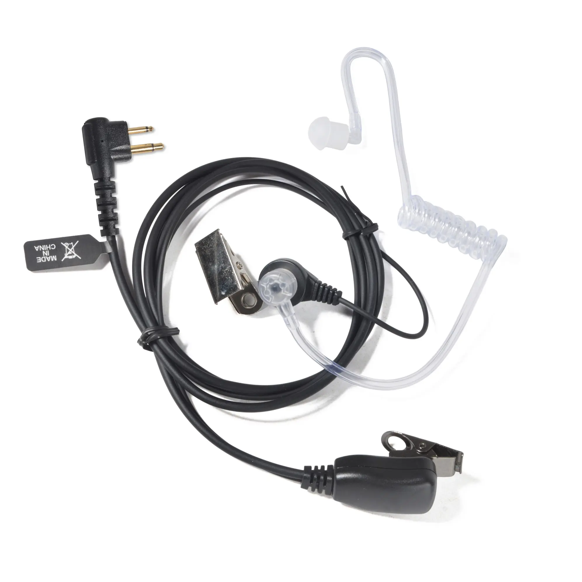 YNIBST 2 Pin Two Way Radio Earphones Earpiece Headphone With Swivel Boom Mic PTT, Acoustic Coil Tube Surveillance Walkie Talkie Headset Compatible With Motorola CLS1410 CLS1110 CP200D CP200 GP300 For Police Security Law Enforcement