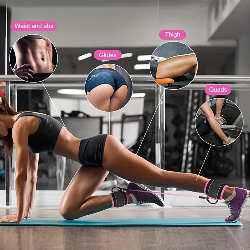 Universal Ankle Resistance Band Set with Adjustable Straps for Strength Training, Yoga, and Fitness - Multipurpose Exercise Bands for Leg & Butt Workouts, Hip Training, Muscle Toning - Includes Mesh Carry Bag，Ankle Band Set for Hip and Leg Training