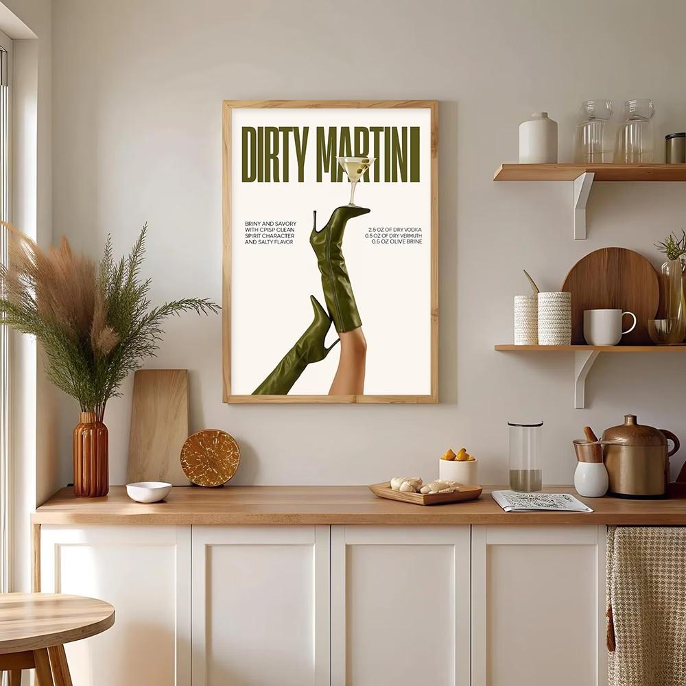 Vintage Italian Espresso Print Canvas Art, Frameless Wall Decor for Bedroom and Living Room, Creative Moving Gift Idea