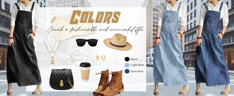 Chouyatou Women's Vintage Adjustable Strap Denim Overall Dress Distressed A-Line Pinafore Bib Jean Dress Chouyatou Women's Vintage Adjustable Strap Denim Overall Dress Distressed A-Line Pinafore Bib Jean Dress