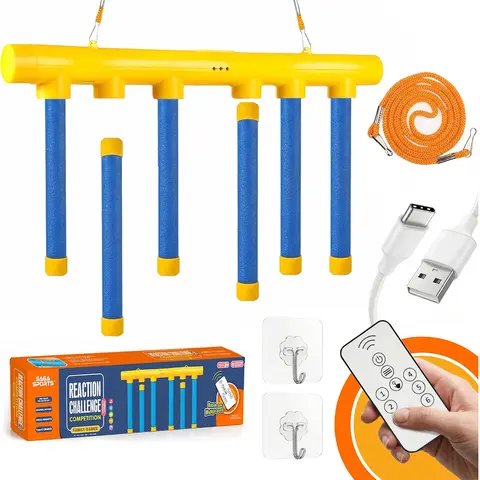 Reflex Drop Sticks Challenge Game Upgraded Remote Control Reaction Training Toy 3 Adjustable Speed, Hand Eye Coordination Skill Builder for Kids & Adults, Durable Portable Game Kit for Indoor Outdoor Play, Develop Attention & Brain Potential
