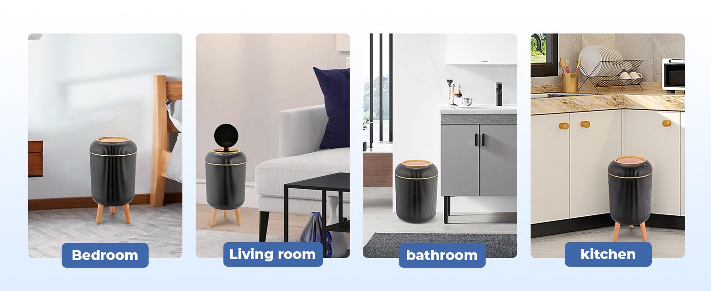 Pukomc Touchless auto-sensor trash bin – sleek waterproof design, space-saving & hygienic. Eco-friendly for home or office.