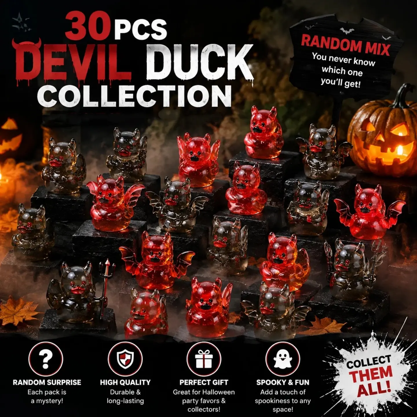 30pcs Resin Nightmare Duck Figurines, Unique Collectible Statues, Perfect for Home Decor and Gift Ideas, Creative Decoration Accessories
