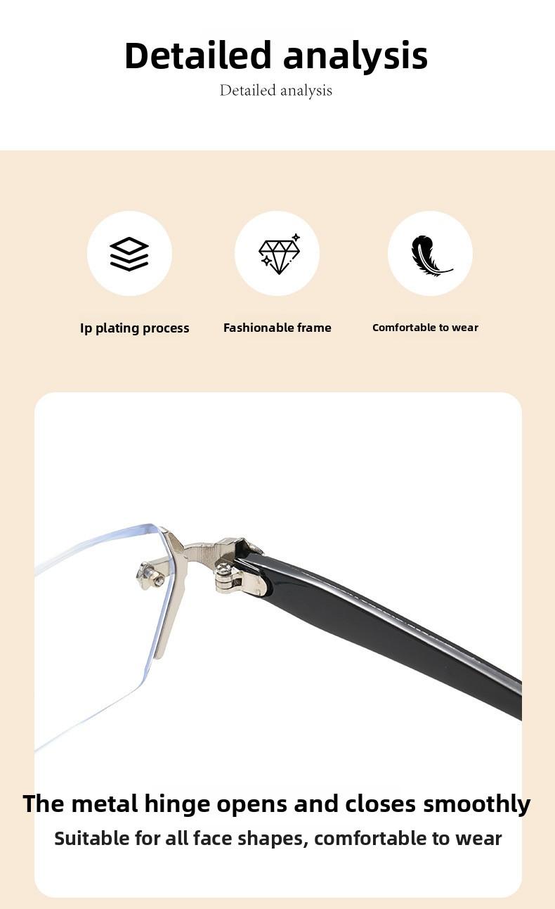 EunoiaLens Rimless High Quality Eyewear, Frameless HD Vision Glasses with Clear Lenses, Diamond-Cut Edges, Stainless Steel Fashion Temple Decor, Lightweight Unisex Adults' Accessories for Computer, Daily Use, Mens Gift