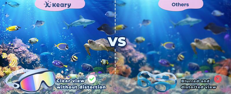 MERSUN 2 Pack Kids Swim Goggles for 3-15 UV Protection Anti-Fog High Definition Waterproof Adjustable Goggles for Boys and Girls - Safety anti-uv swimming goggles swim glass anti-fog swimming goggles Swimminggoggles Nose Clip