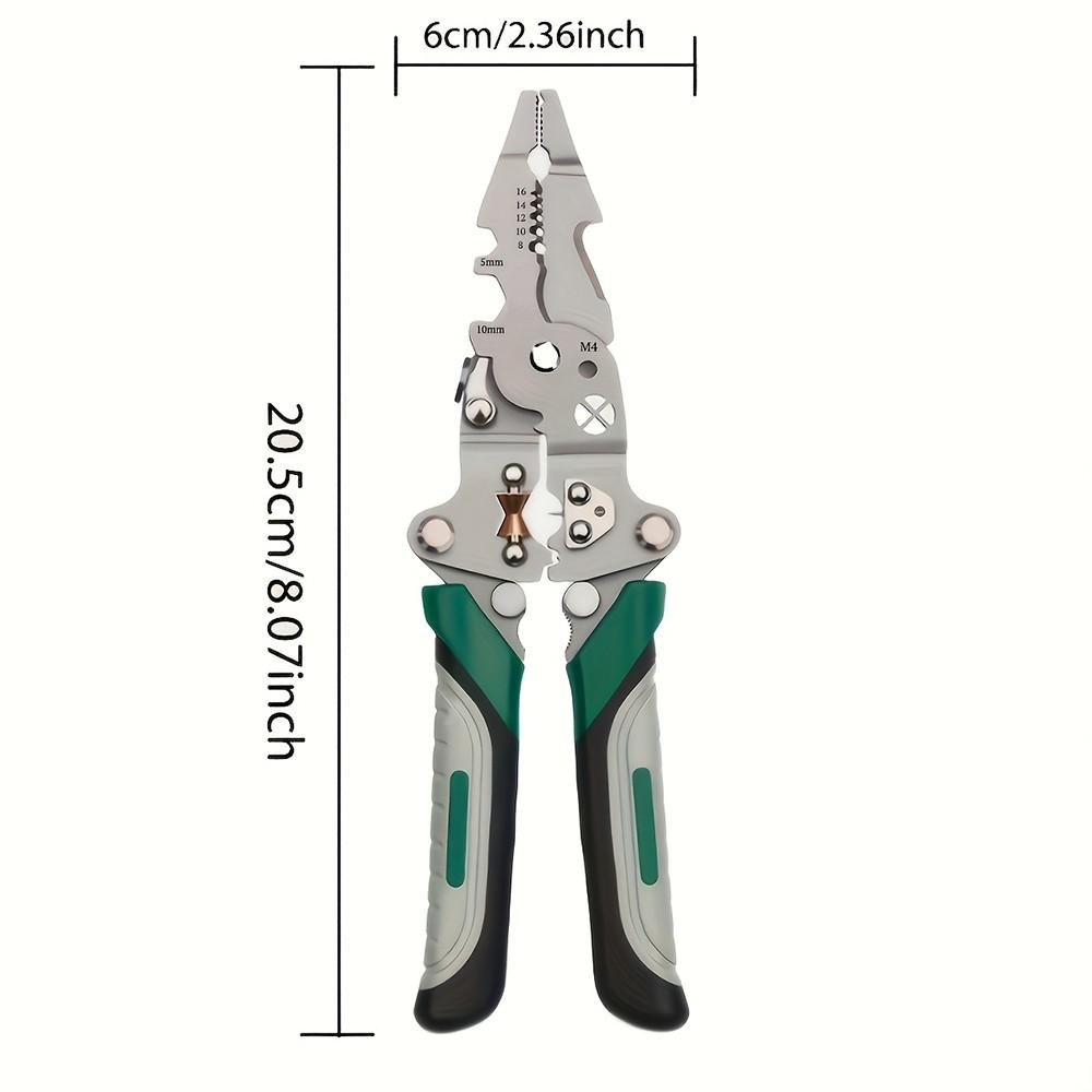 Electrician's Collapsible Multifunctional Wire Stripper, Durable High Carbon Steel Precision Tool for Cutting & Crimping, Ideal for Electrical Work