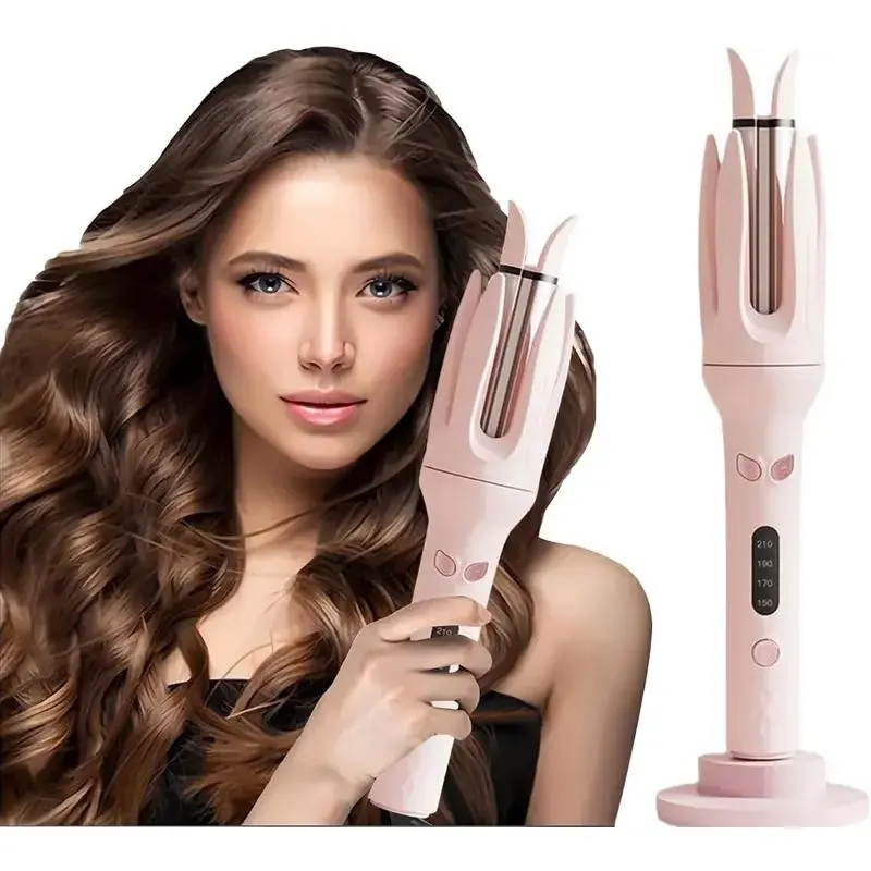 Automatic Hair Curler, Fast Heating Curling Iron with 4 Temperature Settings, 28mm Barrel, Anti-Scald, Anti-Tangle, Auto Shut-Off, Rotating Wand for Effortless Hair Styling