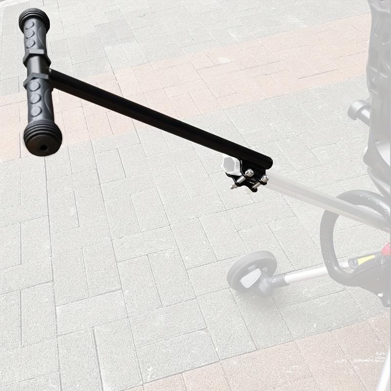 Universal Round Cart Handle - Ergonomic adjustable height replacement cart handle, durable metal construction with secure clamp installation, black handle suitable for campers, bicycles, lawn mowers, and gardening tools, round cart handle replacement part