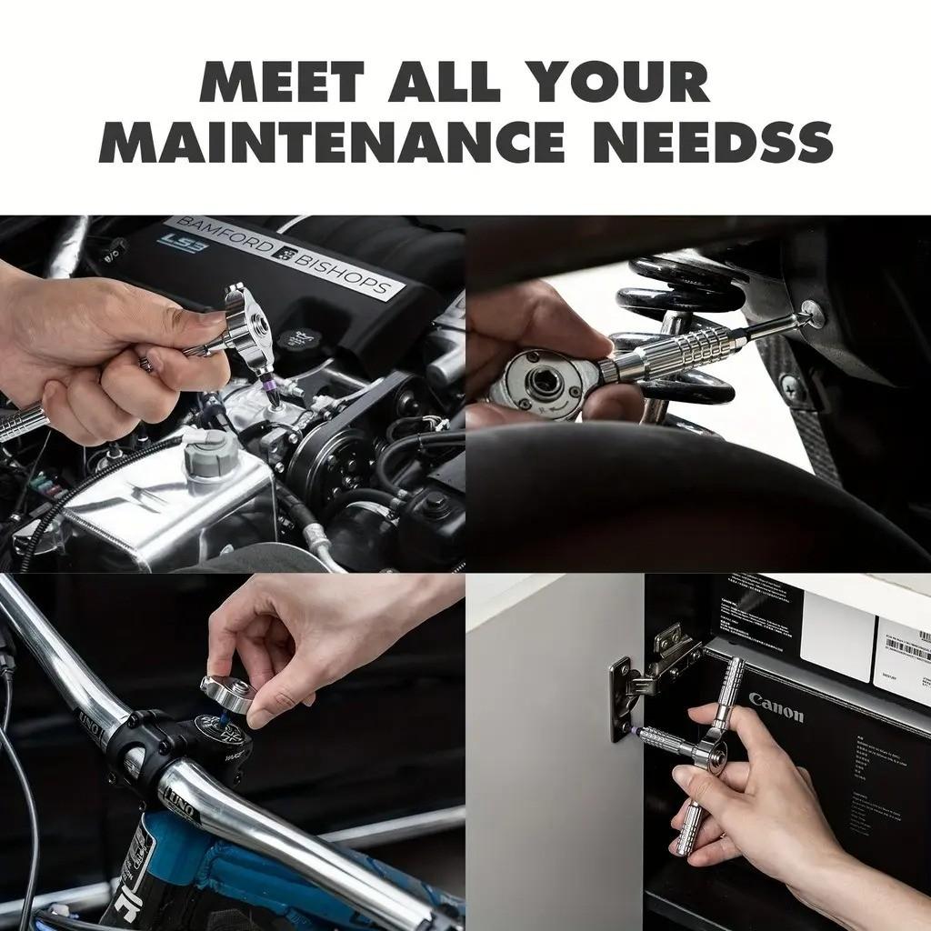 66-In-1 Ratchet Screwdriver, S2 Steel Tip, Magnetic Design, Multi-Functional Tool for Electrical Repair, Home Improvement, Bicycles, Hardware Tools