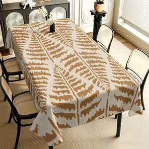 Modern Tribal Rectangular Tablecloth, High-quality Fabrics, Striking Brown Tie-dye Printing, Indoor and Outdoor, Suitable for Daily Dining, Home Decoration, Parties, Protect The Desktop and Add A Warm and Modern Appearance.