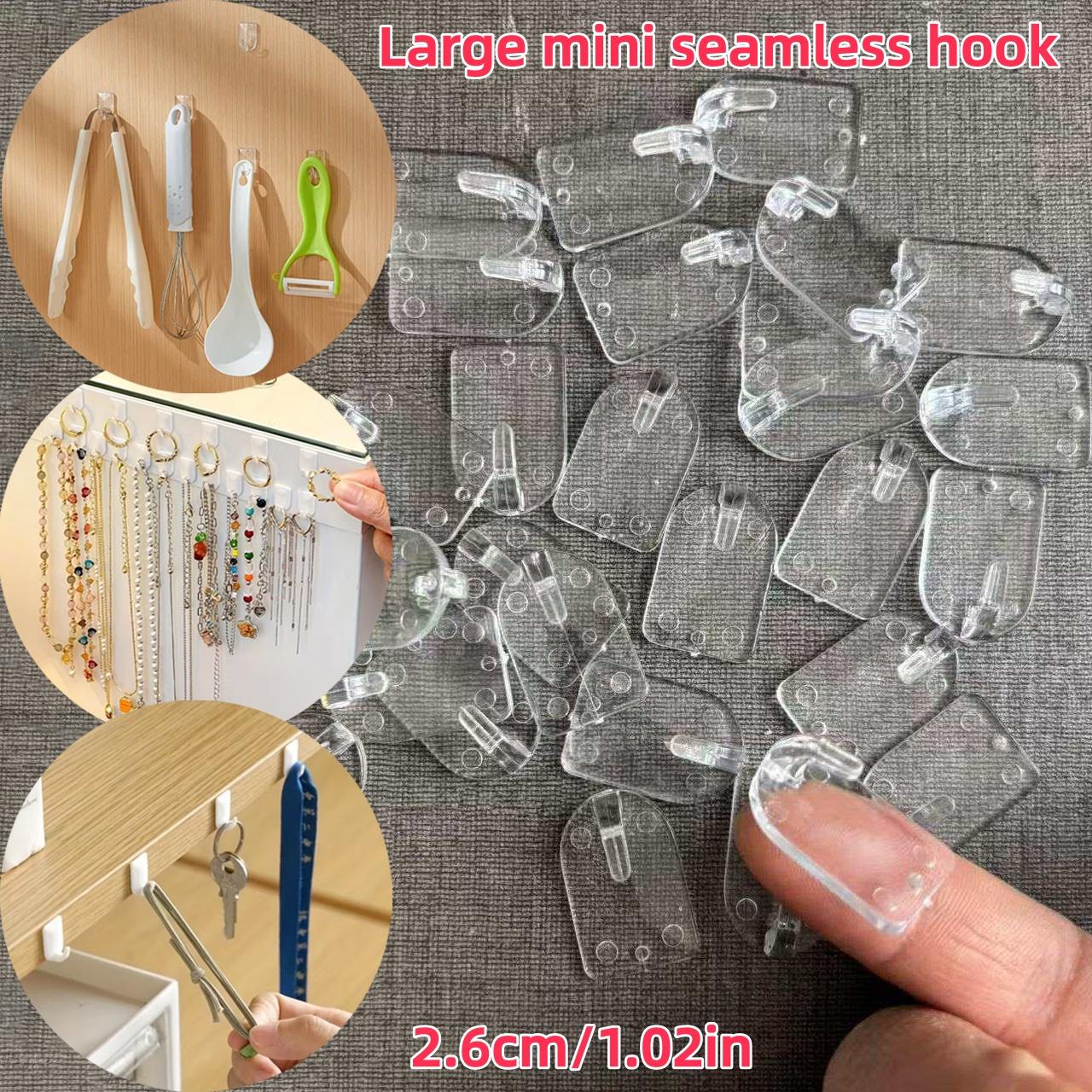 9/18/36/72pcs No-Drill Strong Adhesive Hooks, Seamless Wall Mounting, Sticky Hooks for Kitchen Bathroom Door Back Storage