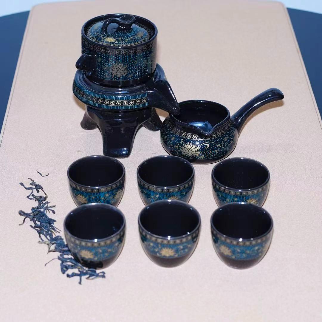 Ceramic Gongfu Tea Set 9 Piece, Tea Cup Set, Luxury Handmade Teapot Set, Complete Traditional Chinese Tea Ceremony Gift, Perfect Packaging Box, Ideal for Father's Day, Halloween, Christmas