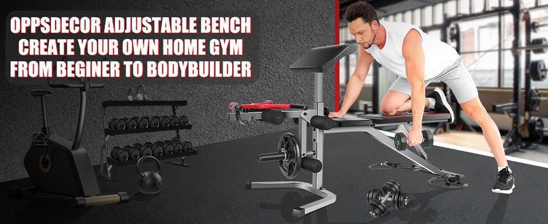 【TikTokShopBlackFriday】OPPSDECOR 900LBS Weight Bench Set with Squat Rack with Leg Extension Bench Press Set Workout for Home Gym dumbbell set foldable weight 【TikTokShopBlackFriday】OPPSDECOR 900LBS Weight Bench Set with Squat Rack with Leg Extension Bench Press Set Workout for Home Gym dumbbell set foldable weight