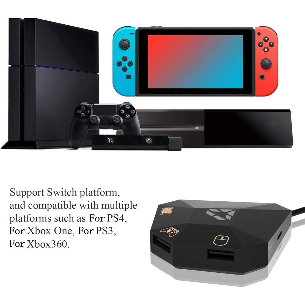 Keyboard and Mouse Adapter USB Connection Mouse and Keyboard Converte for PS4/PS3/Xbox One/Xbox 360/Nintendo Switch