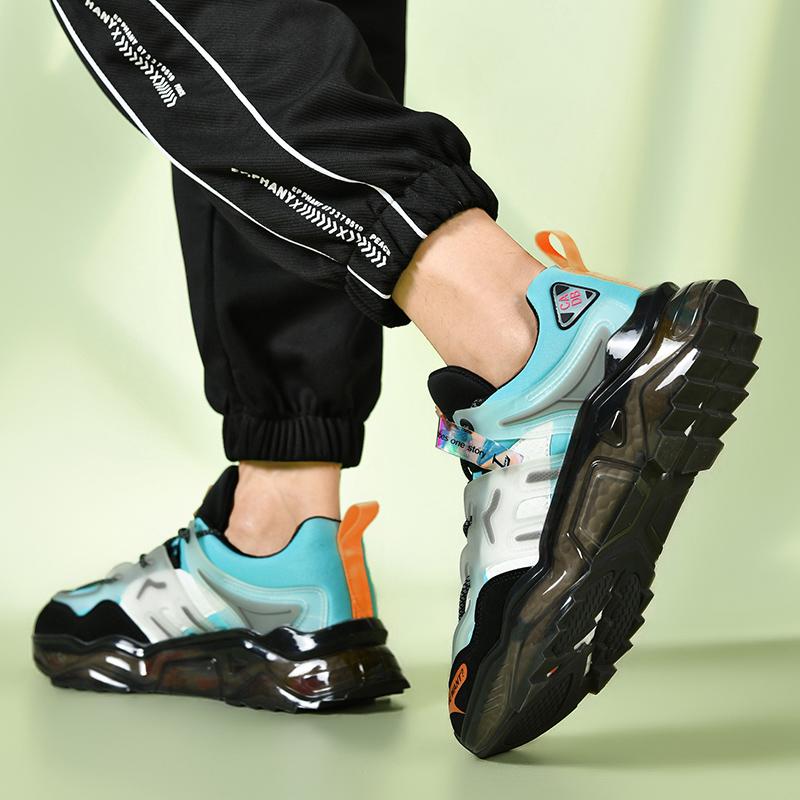 Men's Popcorn Sole Shoes, Lightweight Shock Absorption, All-Season Sport Casual Sneakers, Comfortable and Versatile Footwear