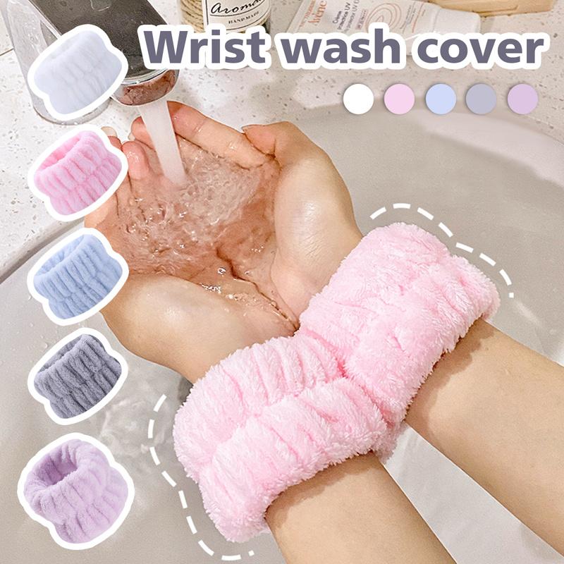 [Soft Microfiber Wrist Strap] 2pcs Soft Microfiber Reusable Spa Wrist Wash Strap, Wrist Wrap, Face Wash, Yoga Running Exercise Wrist Sweat Band