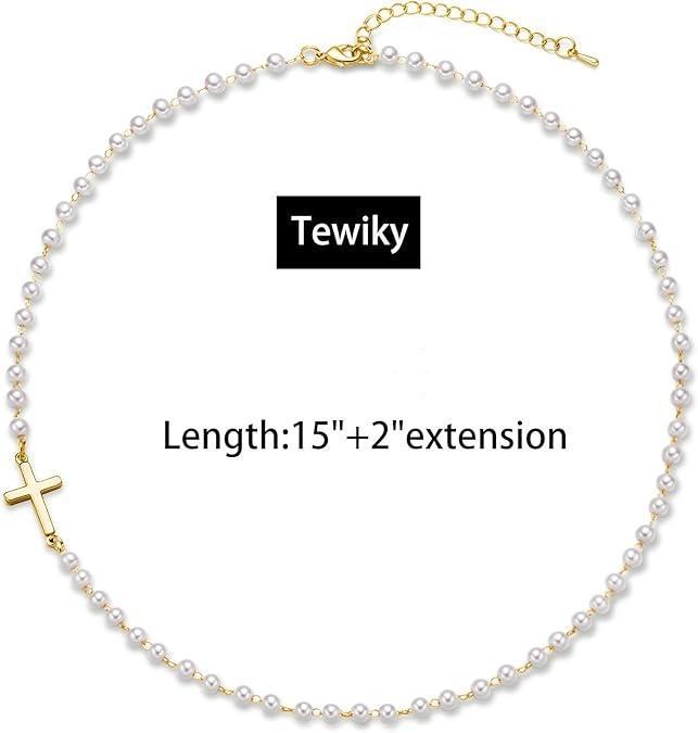 Tewiky Simple Cross Pendant Choker Necklace Dainty Tiny Cross for Women Girls Valentineday Gift All-match Exquisite Jewelry Adjustable Chain