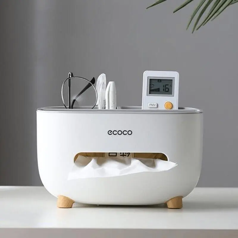 Multifunction Toilet Tissue Box Cover, Table Napkin Holder & Bathroom Storage Organizer