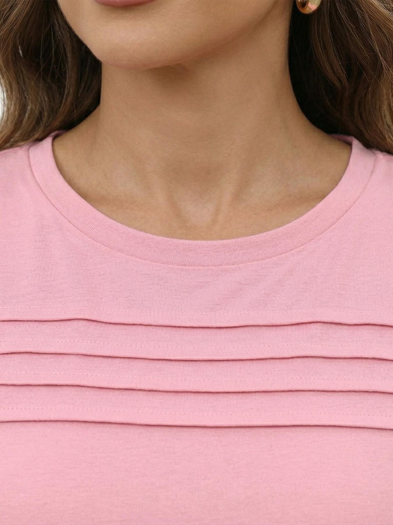 Women's Spring Summer New Casual Home Sports Two-Piece Set, Round Neck Pleated Top with Tie Shorts, Breathable Slim Fit