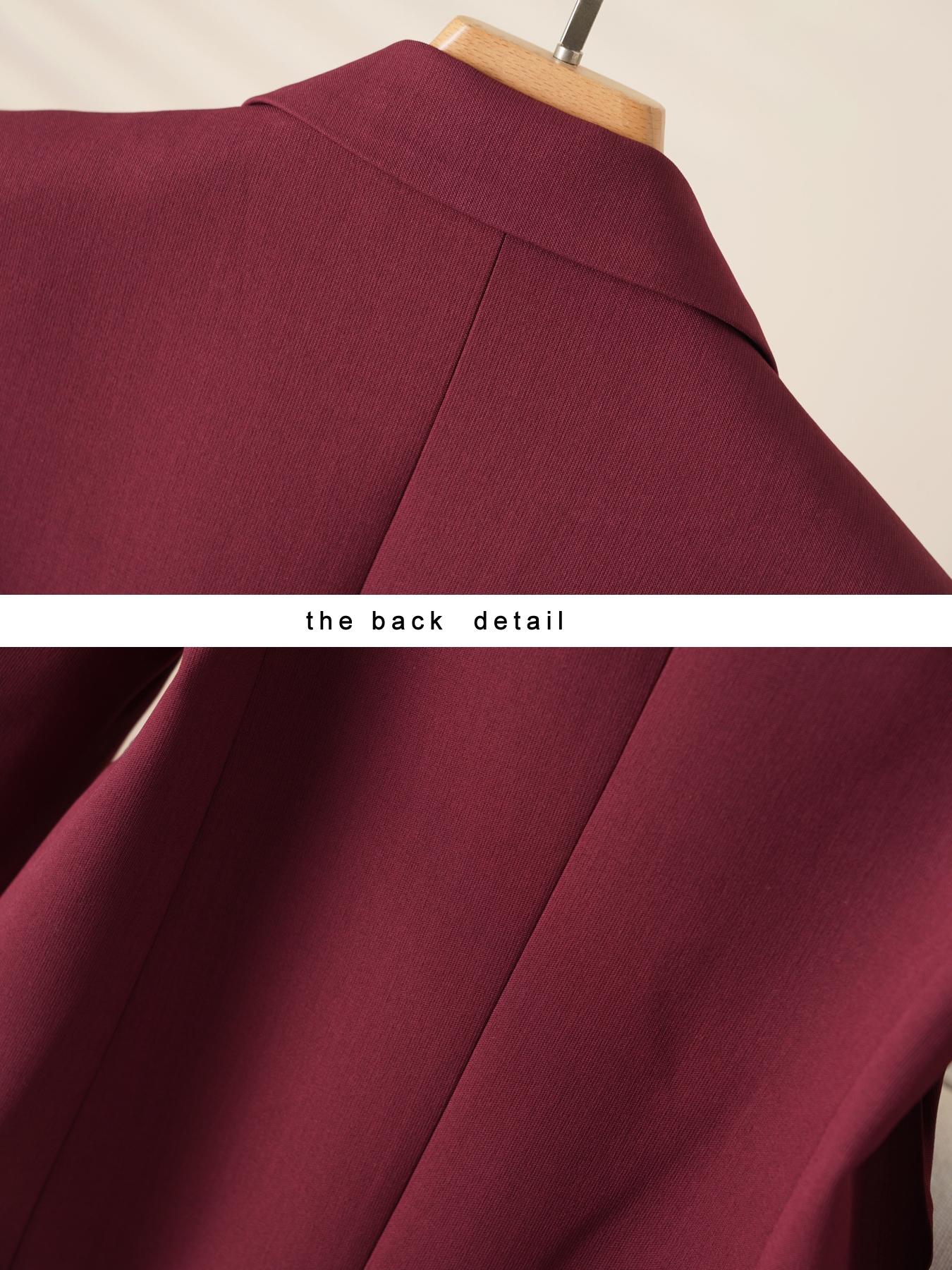 Women's Button Front Blazer Jacket, Slim Fit Long Sleeve Coat, Office Style, Spring & Fall Fashion, Plain Design with Pockets