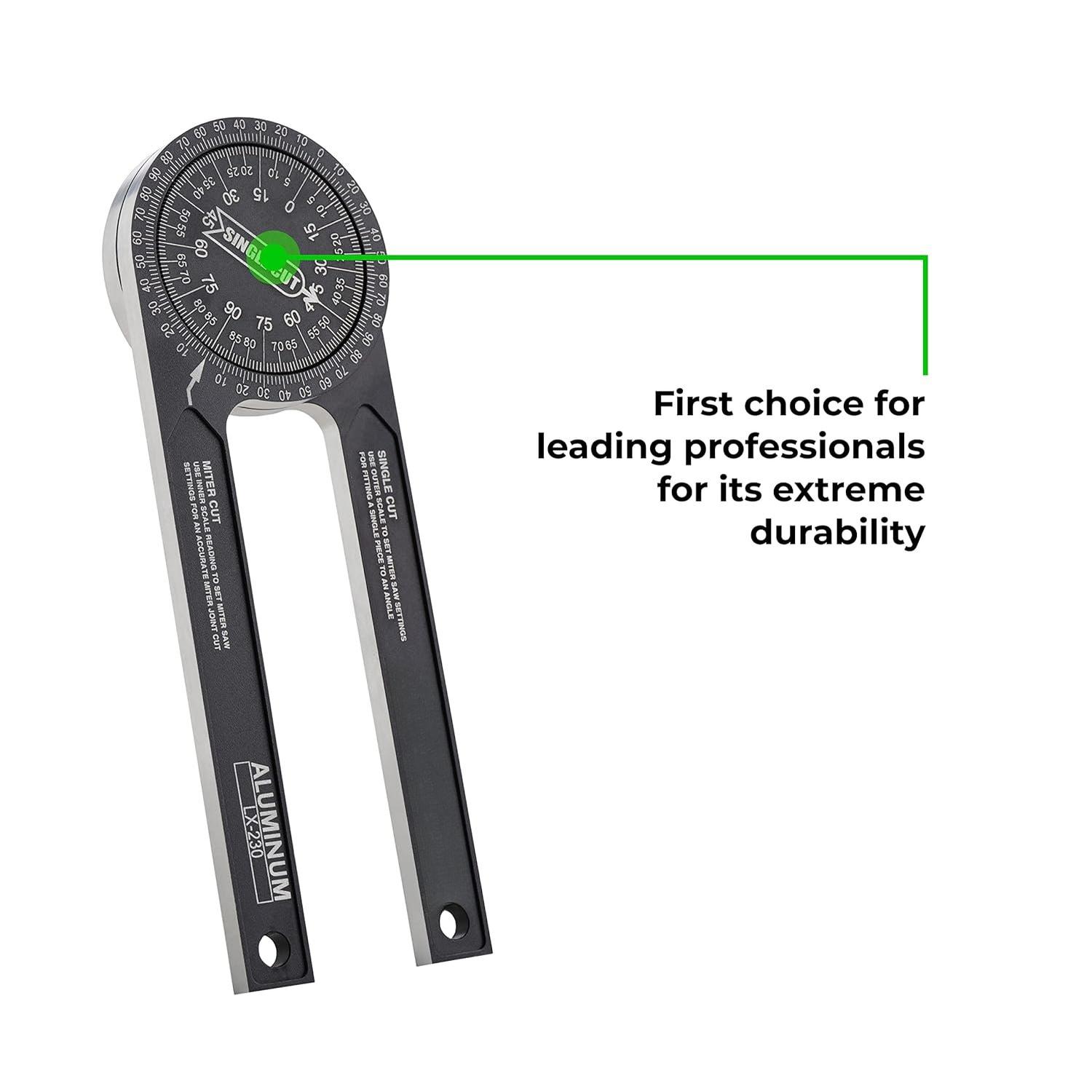 7-Inch  Miter  Protractor Angle Finder - Measuring Tool with Multiple Scales Features for Woodworking Metalworking and  Building Trade