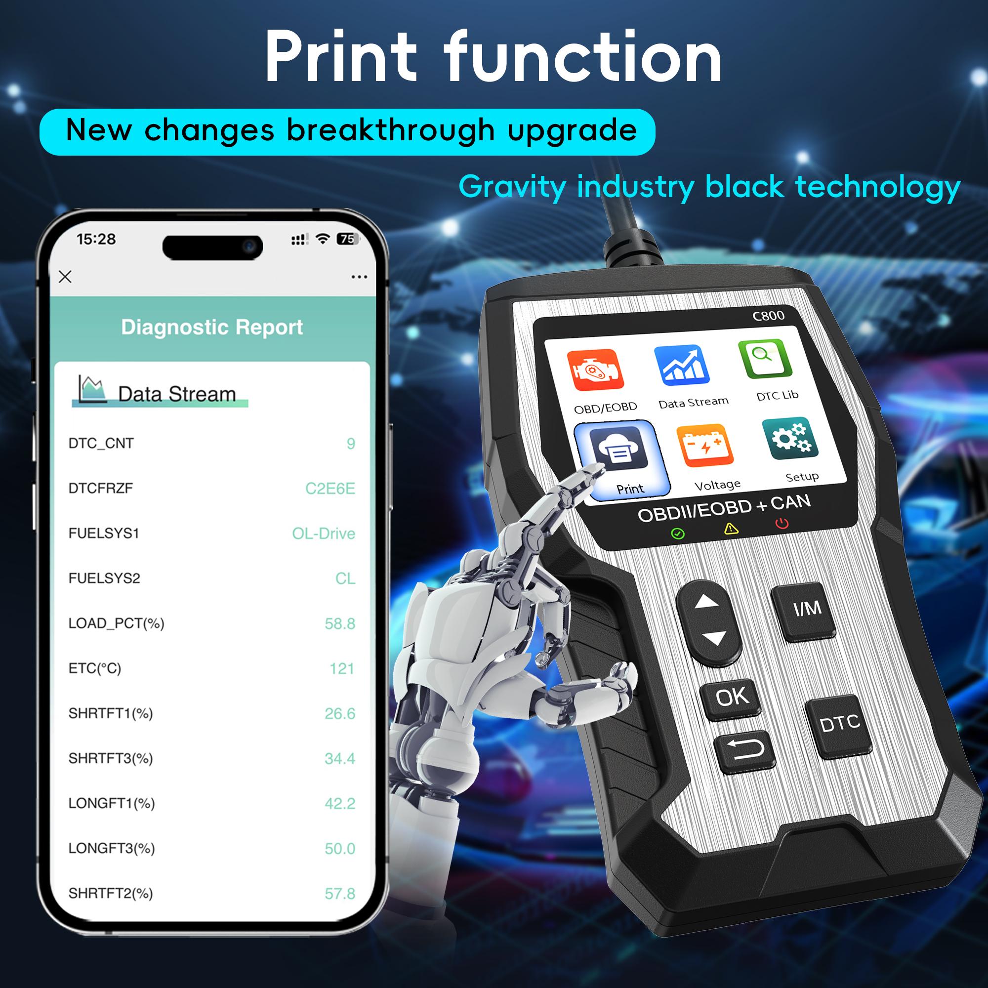 Professional OBD2 Scanner Diagnostic Tool, Check Engine Code Reader with Reset, Engine Fault Scanner, Diagnostic Scan Tool, OBDll/EOBD Car Diagnostic Tool