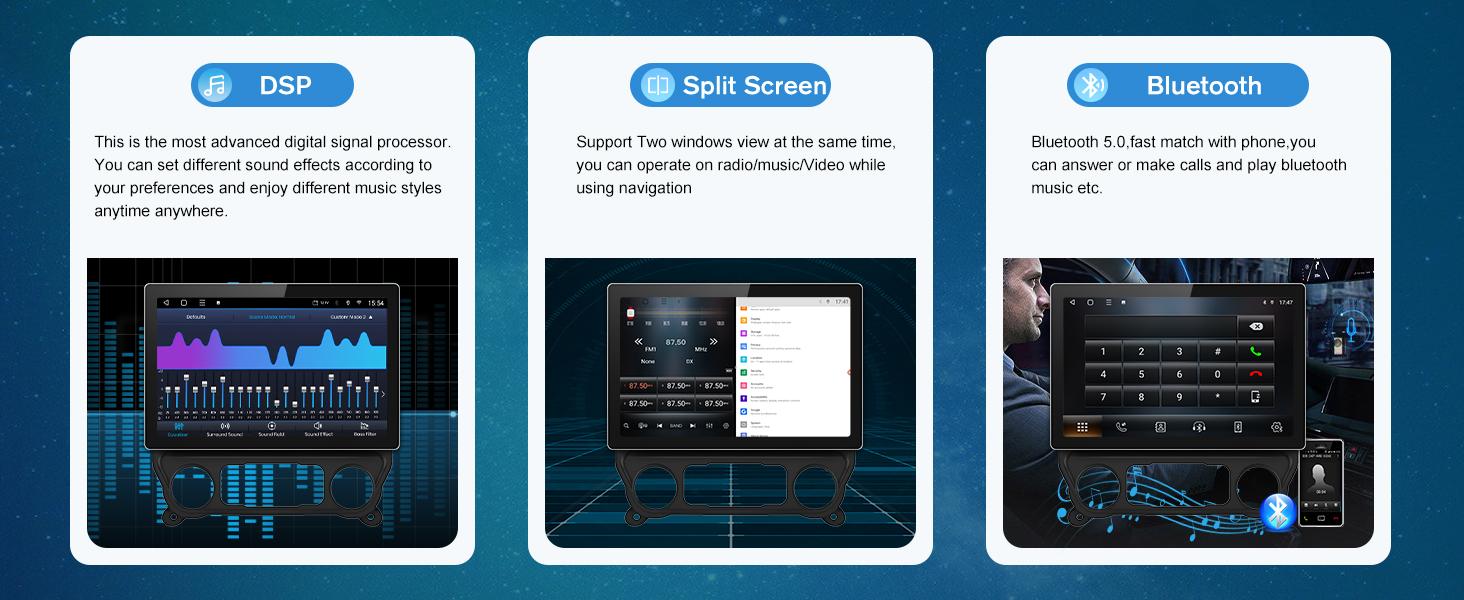 Car Stereo for Chevy Silverado GMC Sierra 2014-2018 touch screen has Android Auto Wireless Carplay, Bluetooth WIFI supports GPS Navigation（With Bose system, you need to purchase an additional fiber optic box! ! !）