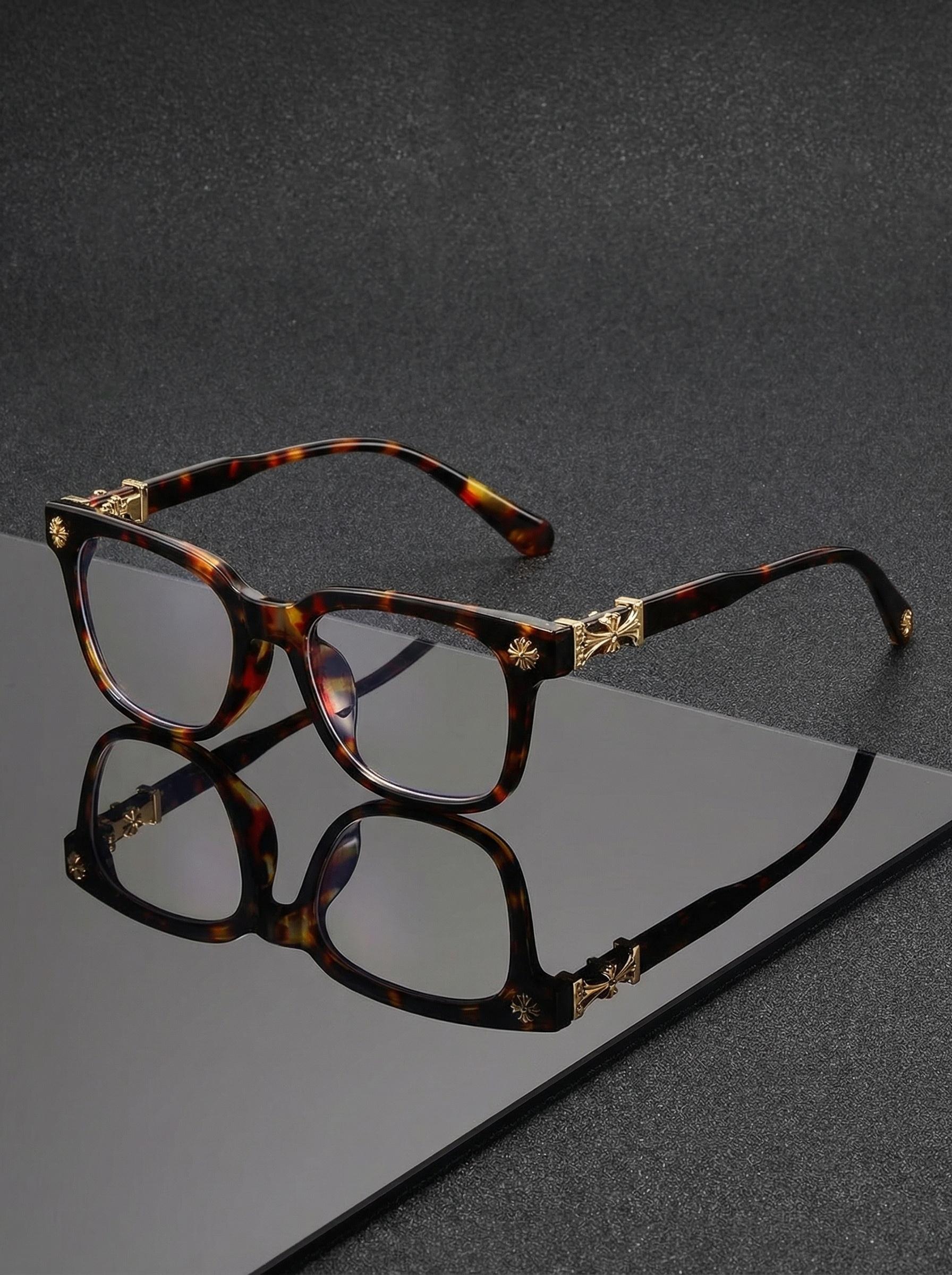 Fashion Square Flat Light Glasses, Unisex Anti-Blue Light, Cross Design, Simple Lightweight Daily Eyewear, Men and Women, Anti Bluelight Glasses