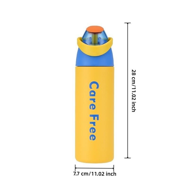 1 Pack 700ml Stylish Cute Stainless Steel Sports Water Bottle Vacuum Insulated Hot & Cold Retention Leakproof Portable Unisex for Young Sports People Home Outdoor Gym Travel Camping