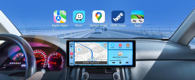 2025 10.3-inch Portable Carplay Screen for Car Compatible with Apple CarPlay and Android Auto,Wireless Car Play Unit with GPS Navigation,Bluetooth,Mirror Link, Rear Cam Touch Screen for All Vehicles