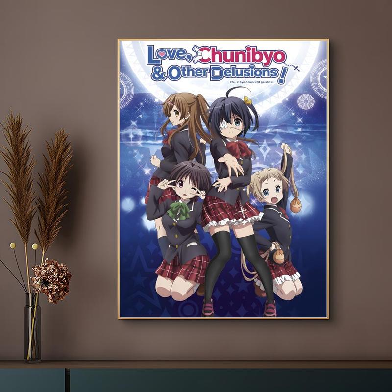 Love Chunibyo & Other Delusions Poster HD Heavy-Duty Self-Stick Waterproof Wall Decor Bathroom Wall Art Tool-Free Install Durable & Reusable Conceals Wall Flaws Elevates Home Style Perfect for Living Room Bathroom & Kitchen Easy Apply & Remove