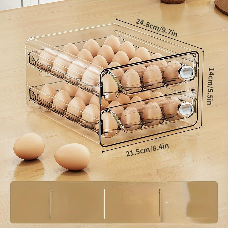 Space-Saving Transparent Refrigerator Egg Rack, Durable Easy Clean, Single Pack Fresh Egg Storage Container, Kitchen Organizer, Refrigerator Accessories