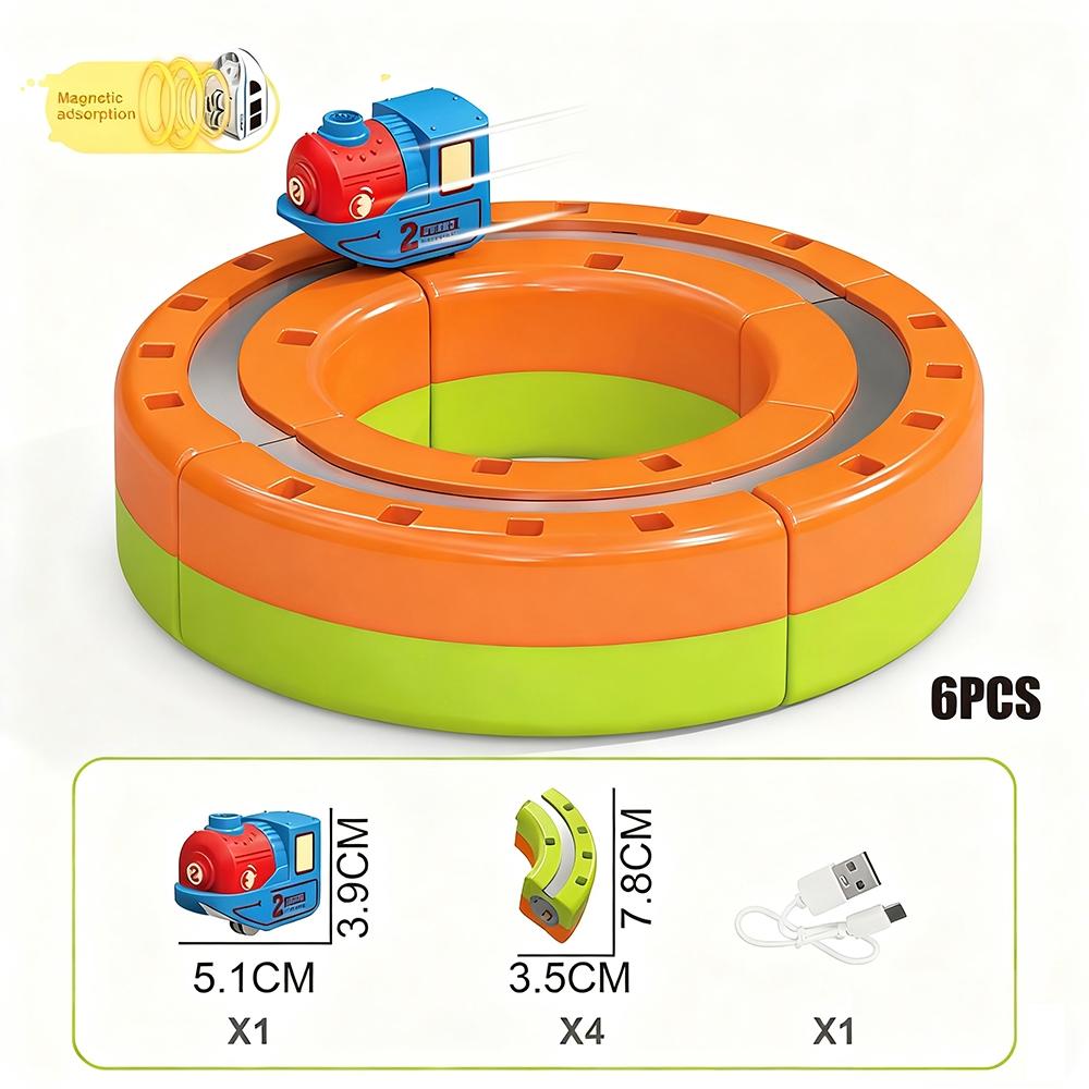 Electric Train Set, Flexible Bendable Track Toddler Train Tracks, Build Toy Train Tracks, Anti-Gravity 3D Embedded Layout, Stem Learning Gift