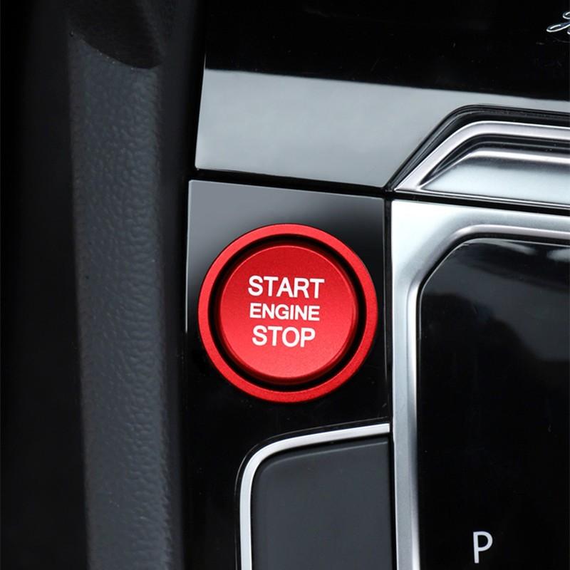 2-Piece Car Interior Accessories Set, Engine Start/stop Button Decoration Ring, Cover for Volkswagen New Passat B8 Tiguan CC Modification