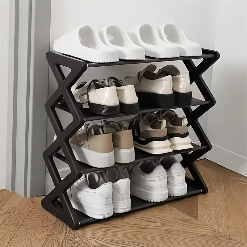 4 Layer Shoe Rack, Stainless Steel Load Bearing Pipe, Space Saving, Easy Assembly, Modern Fashion Design, Multi-Layer Storage