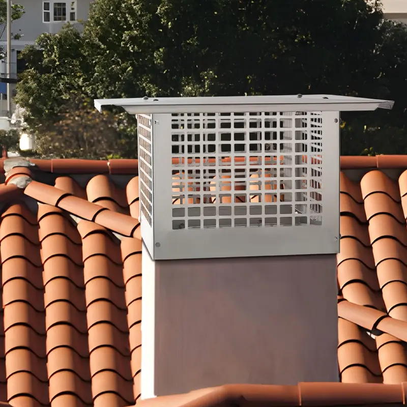 【toolupgrade】VEVOR Chimney Cap, 12x 12 inch, 304 Stainless Steel Fireplace Chimney Cover, Not Easily Toppled Practical Accessories Easy Installation, Fits Mesh Flue Covers Outside Clay Flue Shingles, Silver