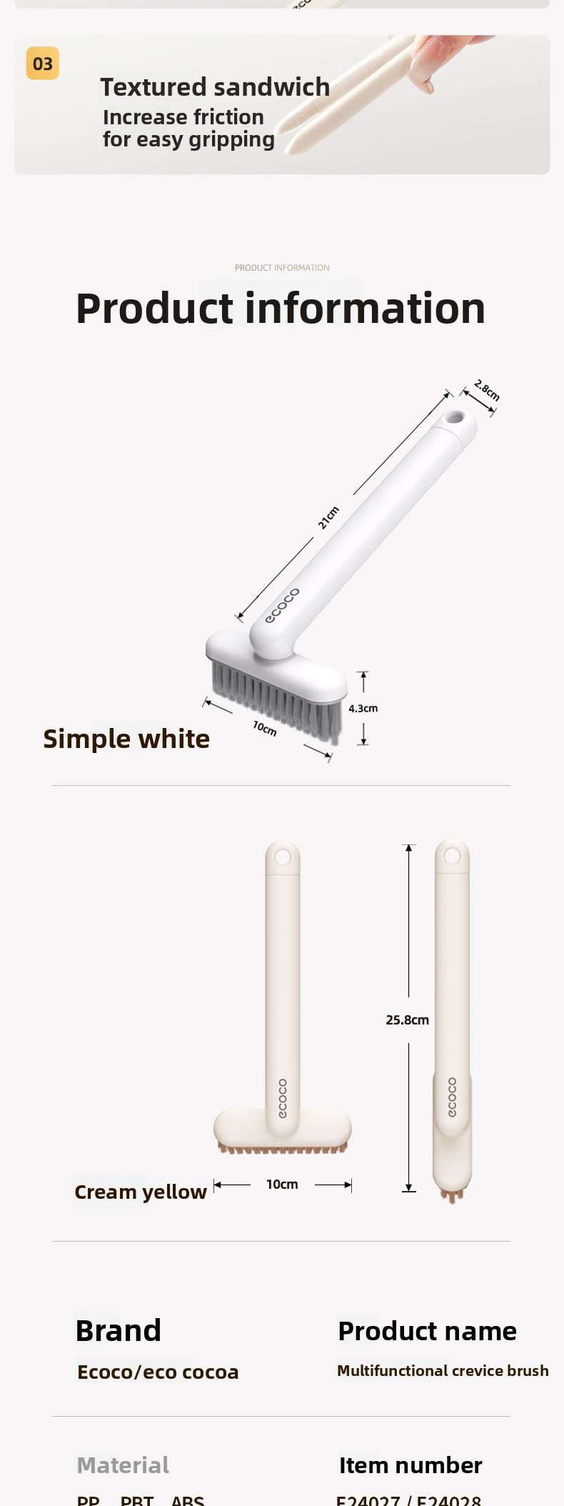 Tile Grout Scrub Brush Hard Bristle Rotating Bathroom Cleaner for Toilet Sink Shower Floor Grout Stain Remover