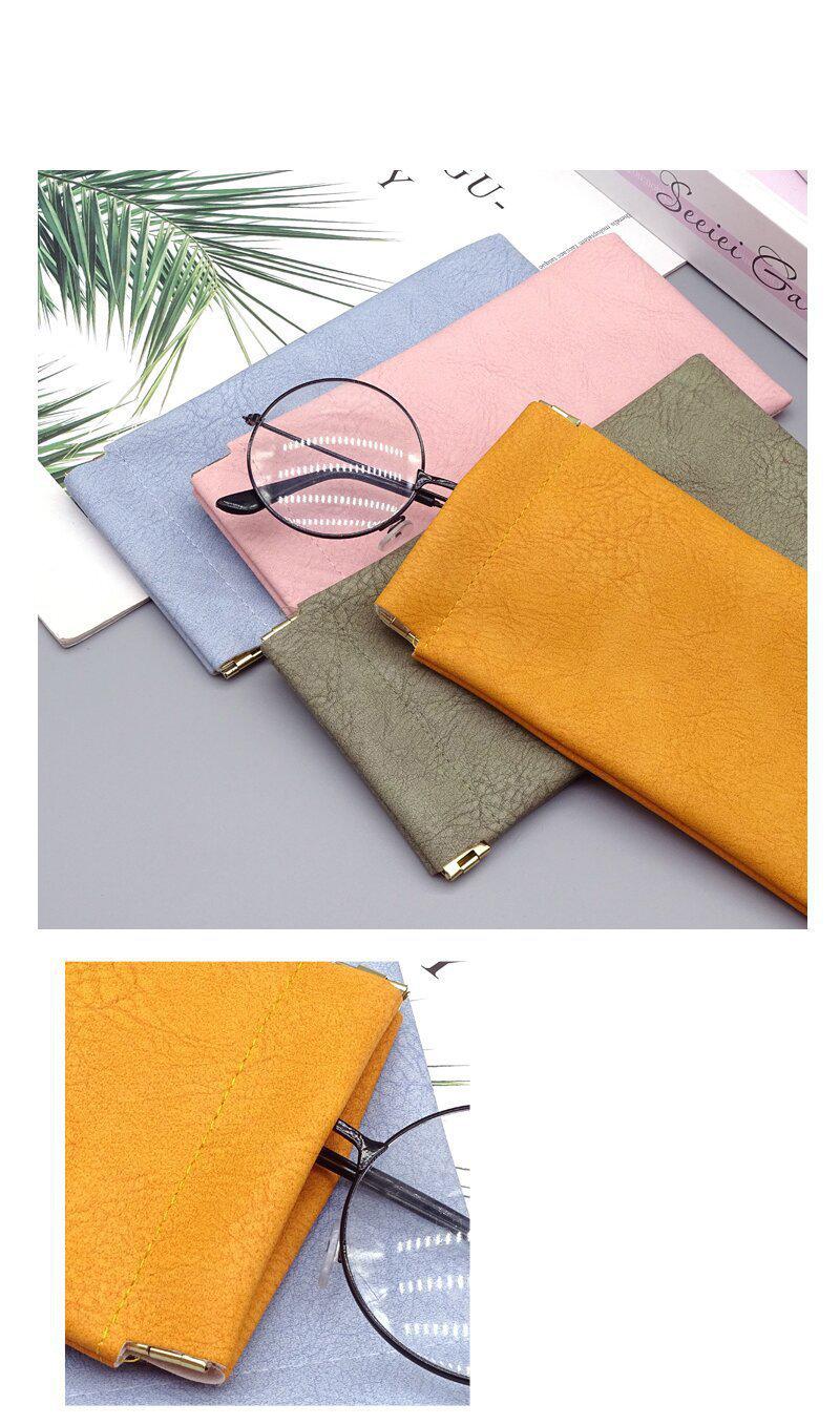 Glasses Bag Sunglasses MEN'S AND WOMEN'S Storage Set Elastic Plate Mouth Automatic Closing Glasses Storage Bag