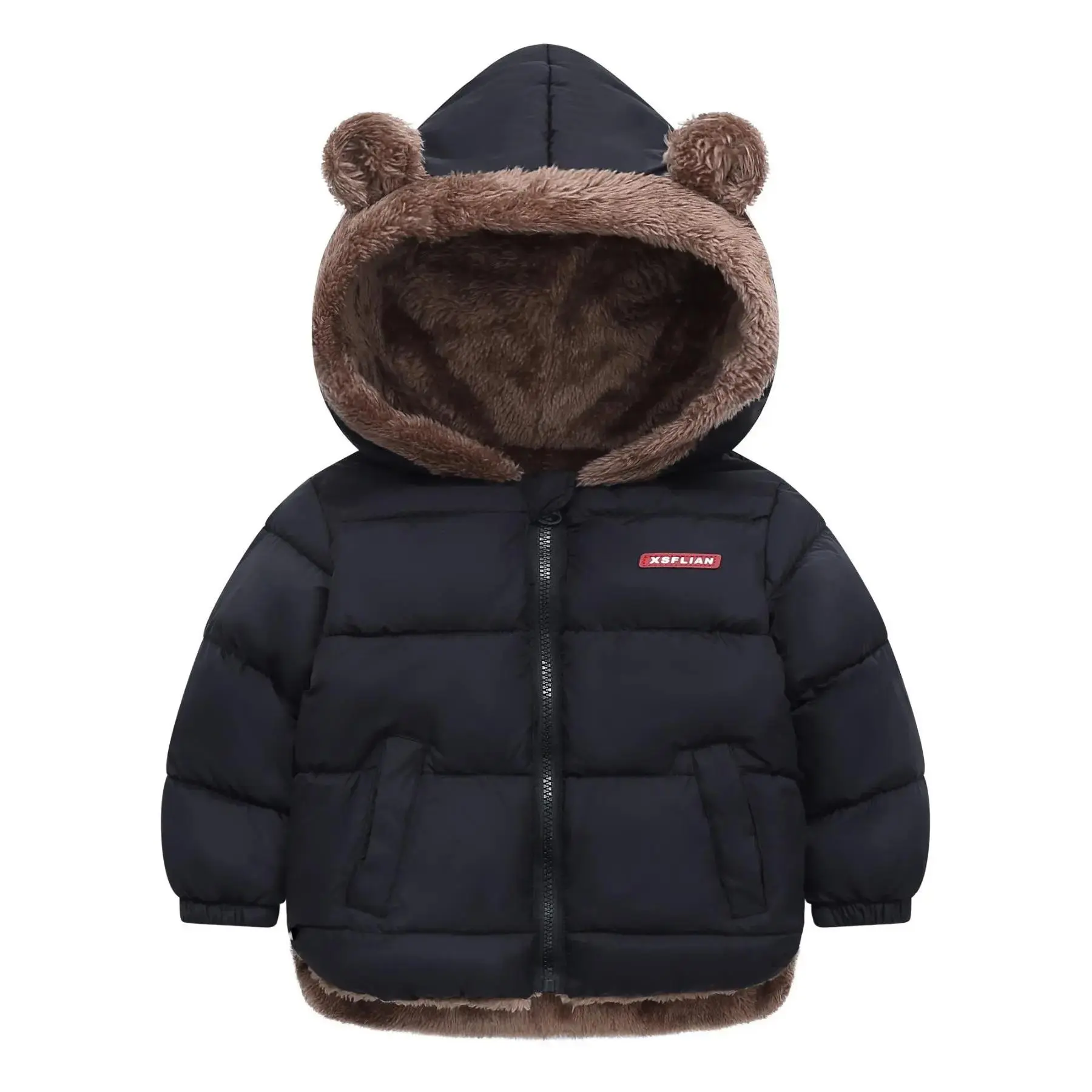Autumn Winter Hooded Coat, Unisex Zipper Pocket Jacket, Casual Comfy Jacket, Warm Outerwear for Boys and Girls, Jacket with Hood