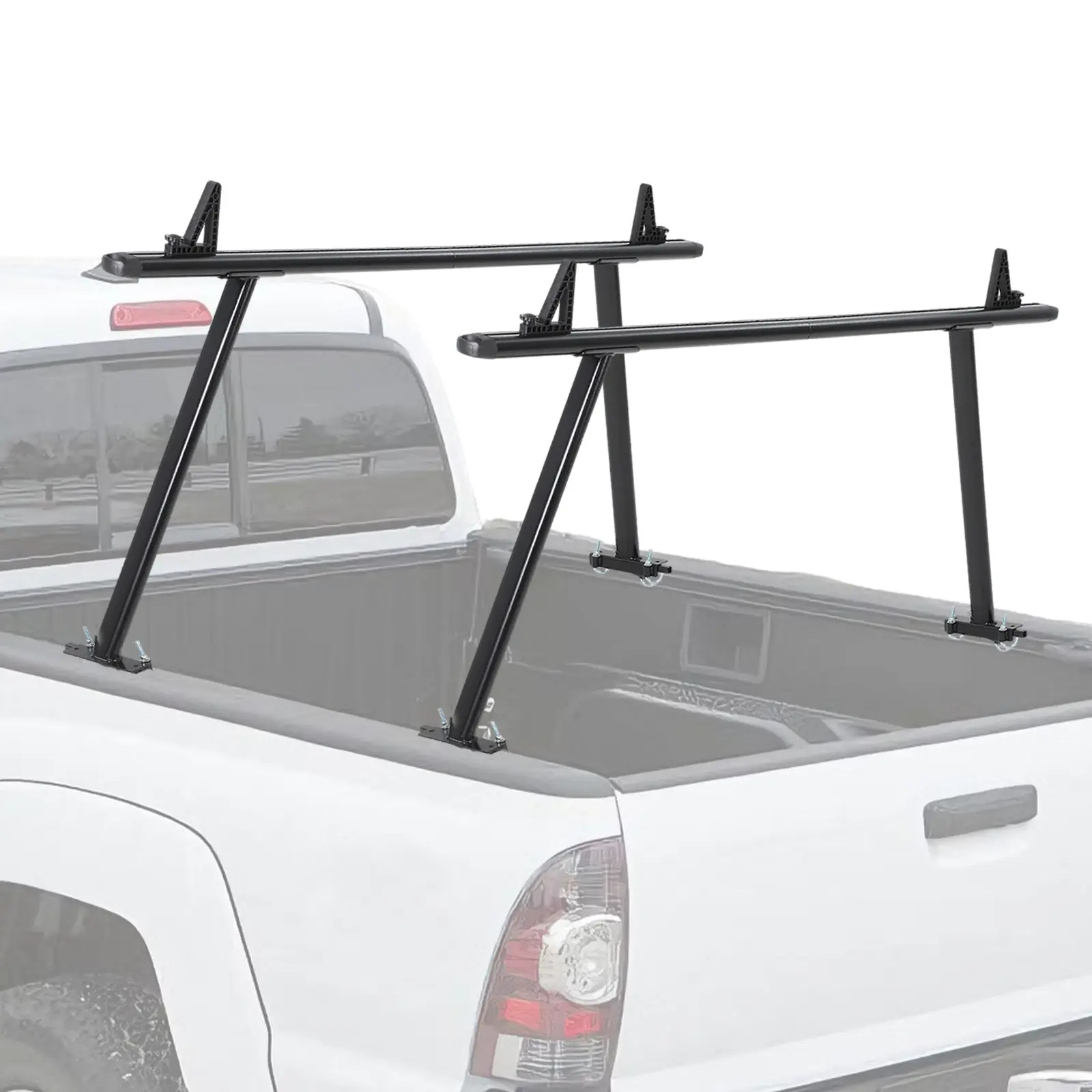 Heavy Duty Adjustable Aluminum Truck Ladder Rack for Pickup Beds – 1000 lbs Capacity, All-purpose No-Drill Iron Leg Design, Weatherproof Utility Carrier for Kayak, Lumber – Fits Ford, Chevrolet, Toyota, RAM – Contractor-Grade Accessory