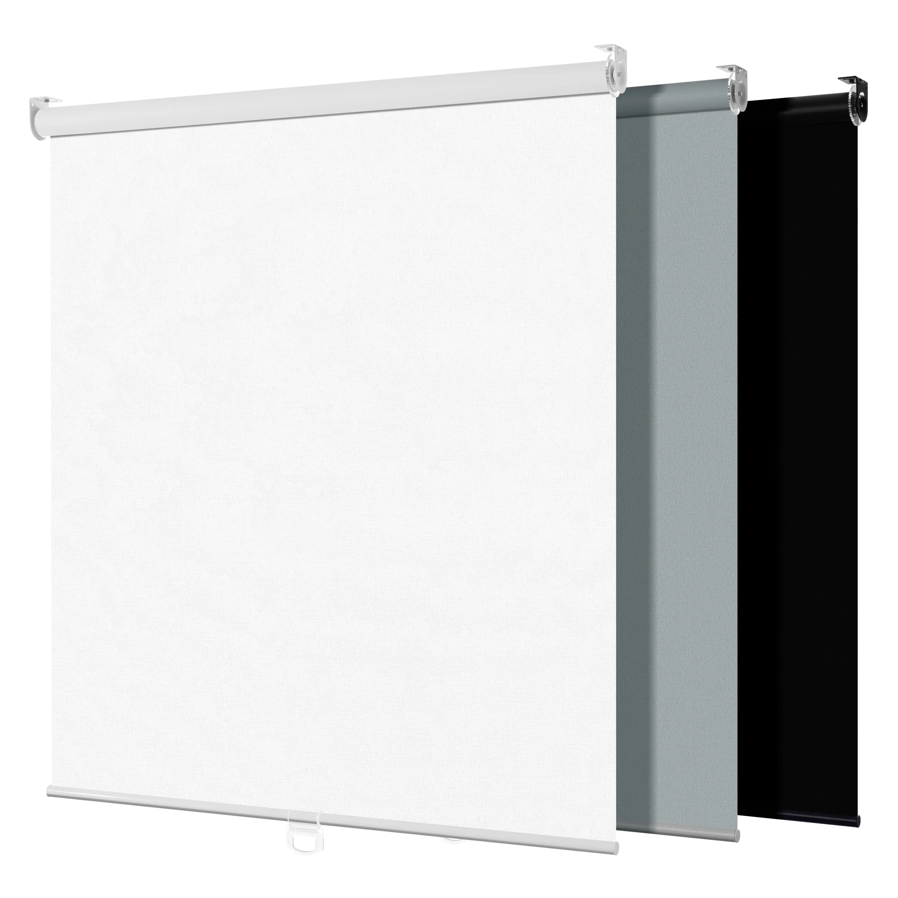 Pocageum Blackout Roller Shades for Windows, Cordless Spring Roller Blinds, Room-Darkening Window Shades for Home Office, Easy to Install