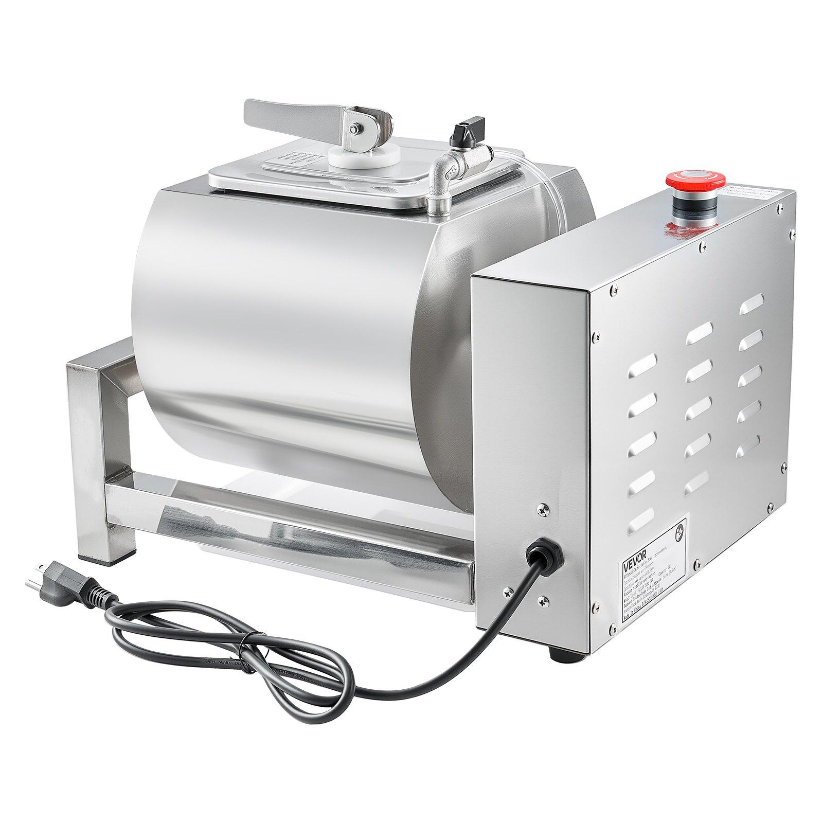 VEVOR Meat Tumbler Marinator, 10L Vacuum Tumbler Marinating Machine with Automatic Bidirectional Rotation, Stainless Steel Vacuum Curing Machine for Chicken Steak Pork, Home & Commercial Use