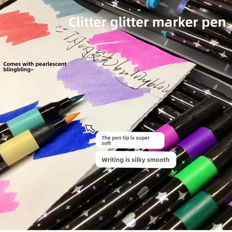 36-Color Flash Marker Set Markers-Glittering Art Pens with Storage Case for Crafts & Card Making