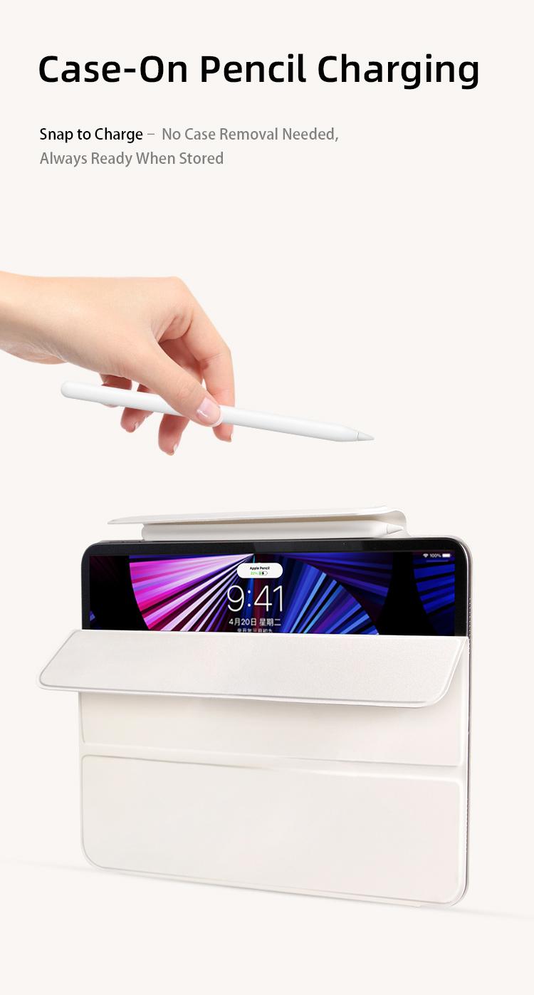 iPad case for iPad 10/11th, Magnetic Tri-Fold Stand Cover with Secure Snap Closure, Charges Pencil Through Case, Two-Stage Magnetic Lock, Ultra-Strong Hold, Auto Wake/Sleep