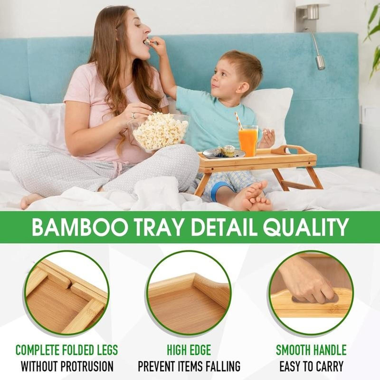 Bed Tray Table Folding  with Handles Breakfast Tray for Sofa Eating,Drawing,Platters  Serving Lap Desk Snack Tray