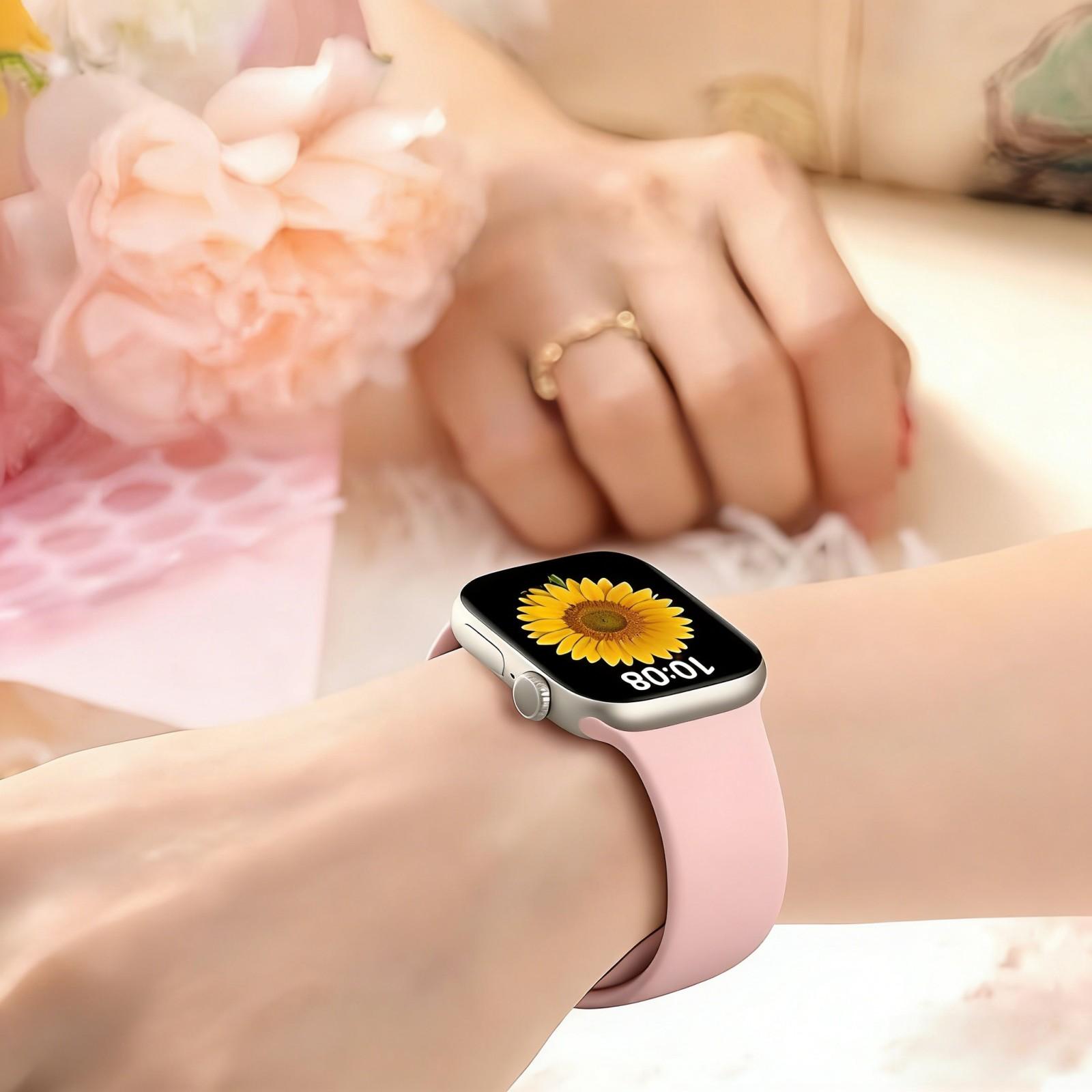 3 Pack Sport Silicone Band for Apple Watch, Soft Waterproof Wristband, Replacement Strap for 40mm-49mm, Series 9-1 Se Ultra