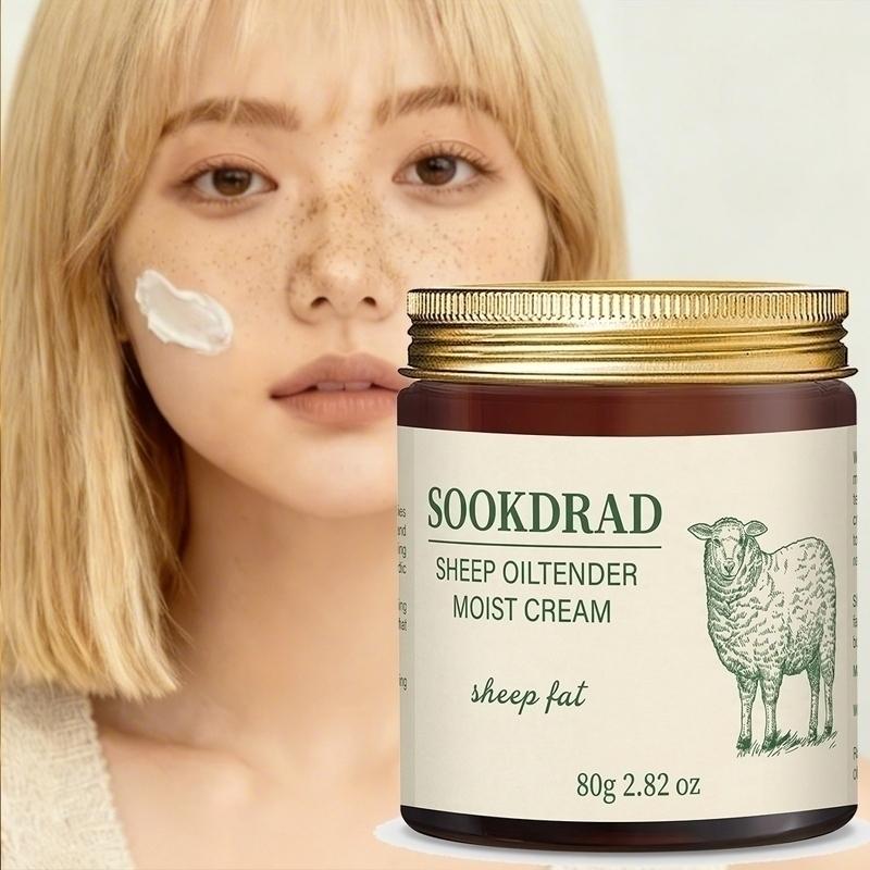 Lamb Oil Moisturizing Cream, Contains Lamb Fat Essence, Soothes Dry Skin, Suitable for All Body, Gentle Formula, 80g, Daily Care