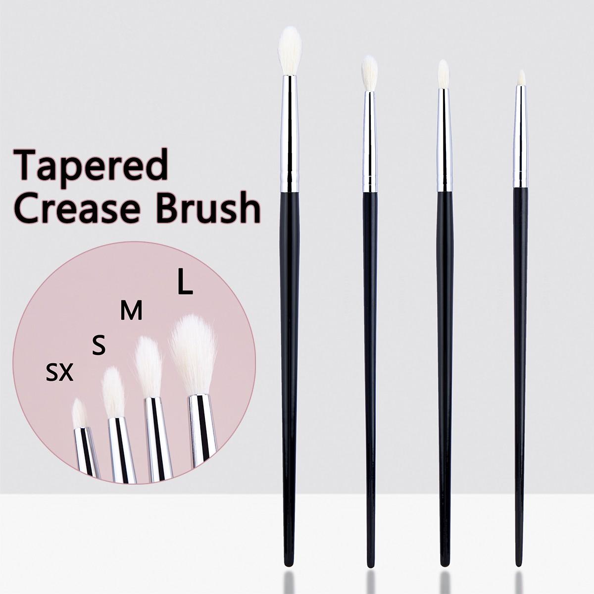 4pcs Tapered Crease Brush Set, Large Small Medium Eye Shadow Brushes, 100% Goat Hair & Copper Tube, Professional Makeup Tools