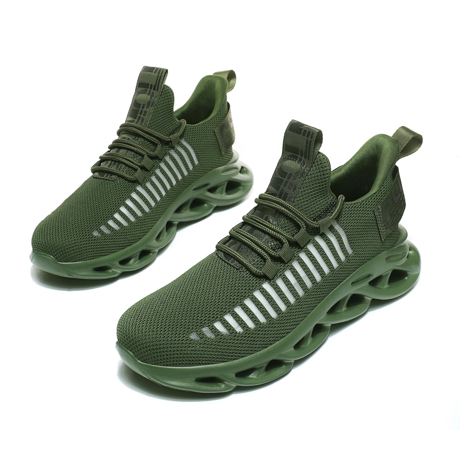 GSLMOLN Men's Ultra-light Textured Design Color-block Lace-Up Trainer Casual Twist Sole Comfortable Sports Running Shoes for Outdoor or Daily Wear Slip Resistant Fathersdaygift Super Breathable Mesh Vamp Lightweight Soft Comfortable Wash resistance